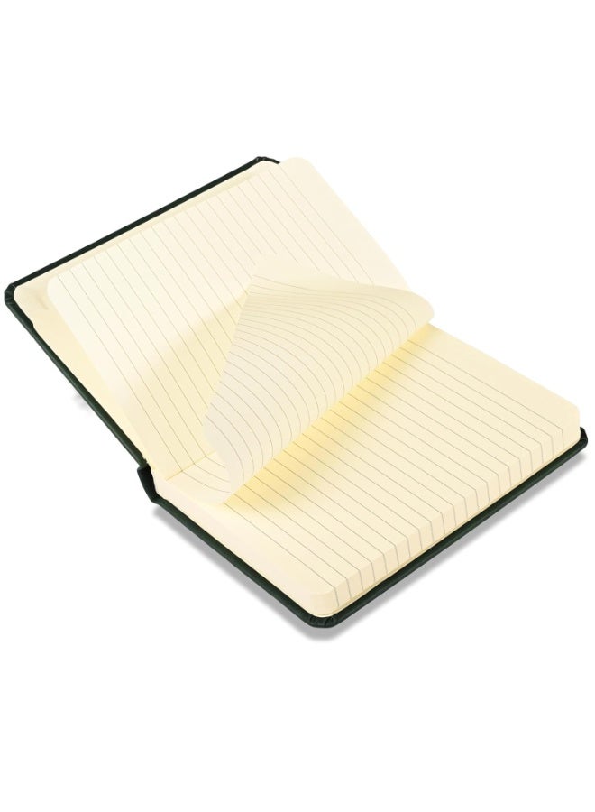 FIS® Hard Cover Notebook, Italian PU Materials, A6 Size(105x148mm),240 Pages, Single Line Ruling, Round Corners with Elastic Band Closure,70gsm Italian Ivory Paper,1 Piece,Green Cover Color-FSNBSL1603 - Image 5